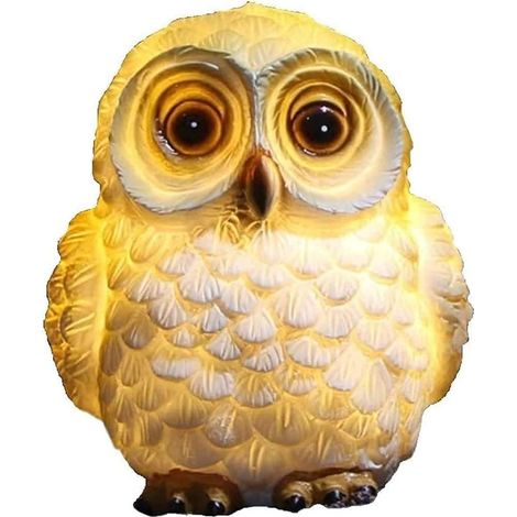 1 Statue Hibou, Résine, Lampe Solaire, Étanche, Décoration Jardin (1/5)