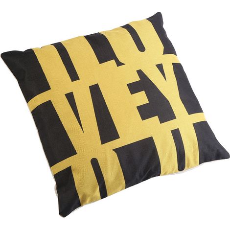 Housse De Coussin En Lin Motif Love Fermeture Éclair Invisible Pour Canapé Chambre Bureau 45x45cm (1/2)