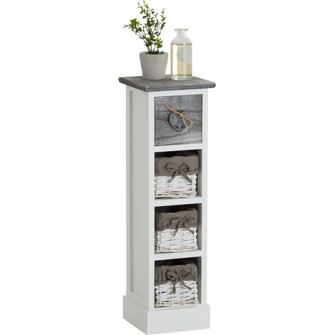 Chiffonnier FLOWER Blanc/Gris