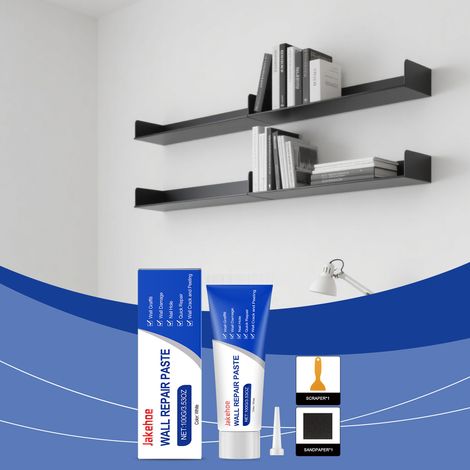 Wandpflege-Set für Zuhause – Entfernt Flecken und Graffiti, bessert abblätternde Farbe und Risse aus – 100 g x 1 + Spachtel x 1 + Schleifpapier x 1 + Düsenkappe -- DE (1/5)