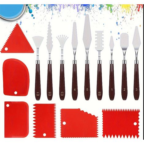 Couteau à palette en acier inoxydable pour peinture à l'huile, spatule pointue pour mélanger et racler 3