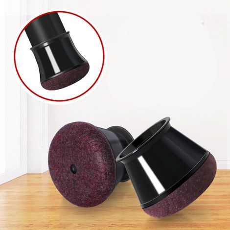 Couvre-Pieds de Chaise, Protège-Pieds de Chaise Améliorés, Capuchons de Pieds Noirs, 16 pièces Fond en Feutre de Silicone Doux (1/4)