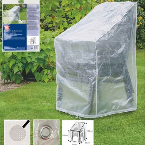 Schutzhülle Gartenstuhl Transparent, Abdeckhaube für verstellbaren Stuhl 65x65x120/80 cm (1/2)