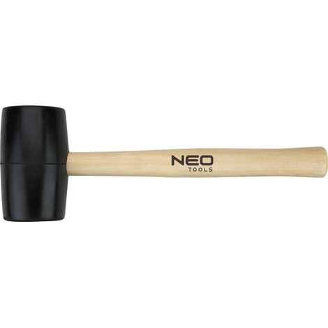 Martillo de goma de 50 mm/340 g, mango de madera.
