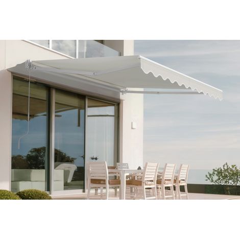 Toldo monobloque blanco VECCHIO 3m x 2,5m lona beige (1/4)