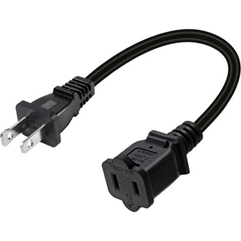 Câble d'extension d'alimentation 2x18AWG avec fiches droites/angulaires - 3 mètres (1/4)