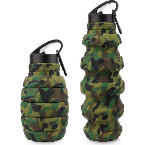 Die faltbare Grenade-Trinkflasche (580 ml) ist BPA-frei, auslaufsicher, aus lebensmittelechtem Silikon gefertigt und eignet sich ideal zum Radfahren, für Sport und festliche Anlässe. Sie verfügt über (1/5)