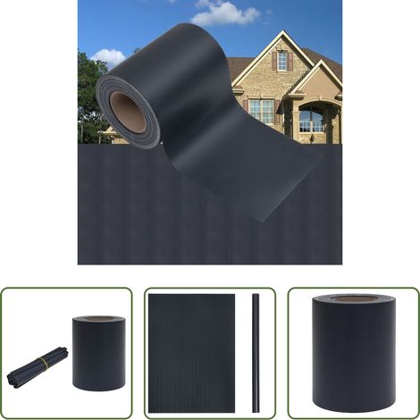 vidaXL Protection de la vie privée -  Écran d'intimité de jardin PVC 35x0,19 m Gris foncé mat (1/5)