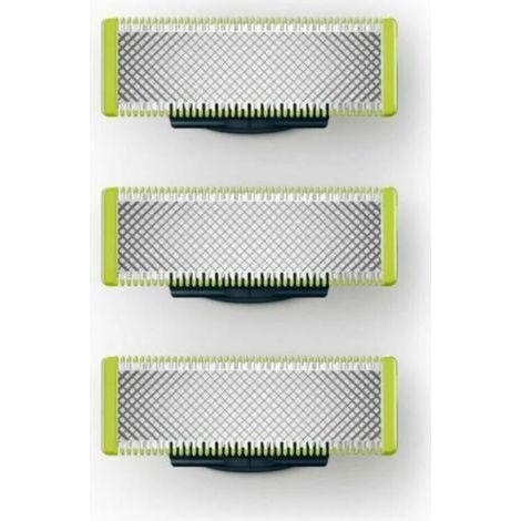 Applicable à Philips OneBlade - Lames de rechange, pour rasoir/tondeuse électrique OneBlade, acier inoxydable robuste, taille, stylisation et rasage, lot de 3