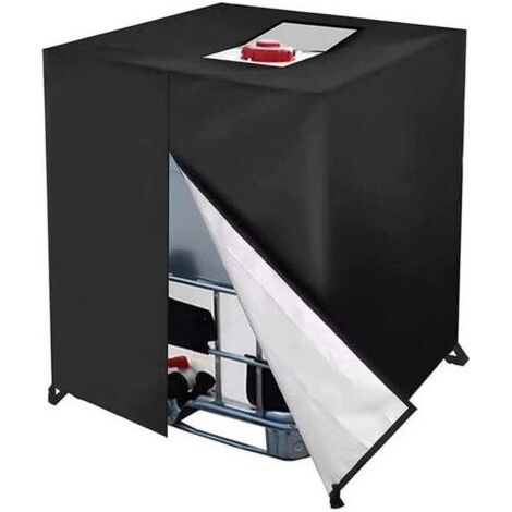 Bache cuve IBC 1000L, 420D anti-UV anti-poussière, avec fermeture éclair 120x100x116cm (1/4)