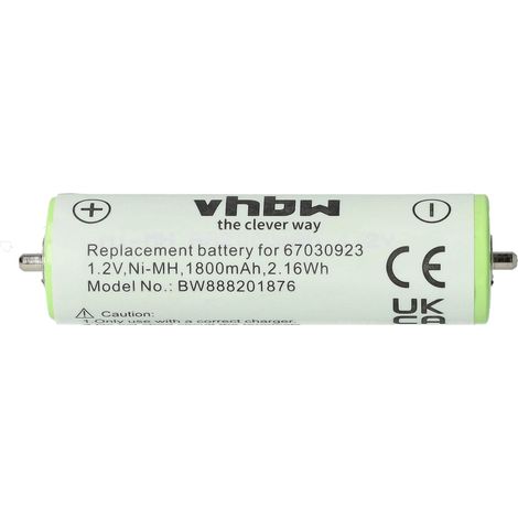 vhbw Batterie compatible avec Braun 395cc, 4740, 4745, 4840, 4845, 4875, 5408, 5409 rasoir tondeuse électrique (1800mAh, 1,2V, NiMH)