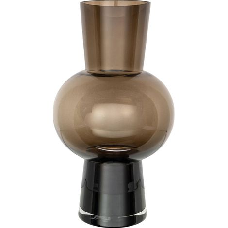 Vase large en verre brun sculptural - brun fumé (1/4)