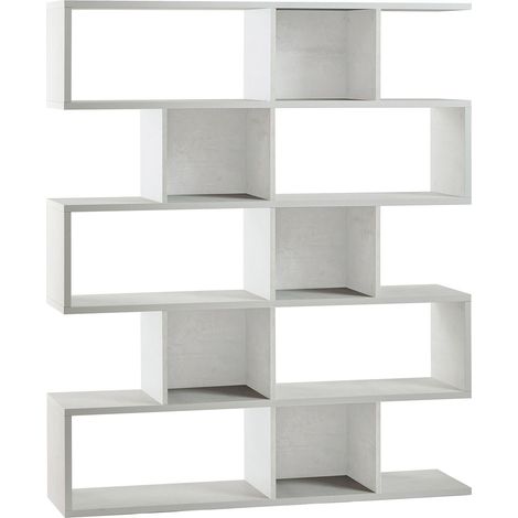 Libreria Modulare 5 Ripiani 150x180x38 cm Ossido Bianco (1/4)