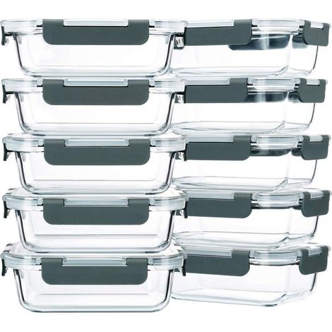Glas-Frischhaltedosen Set 10 Stück 625ml mikrowellenfest gefriergeeignet spülmaschinenfest (1/5)