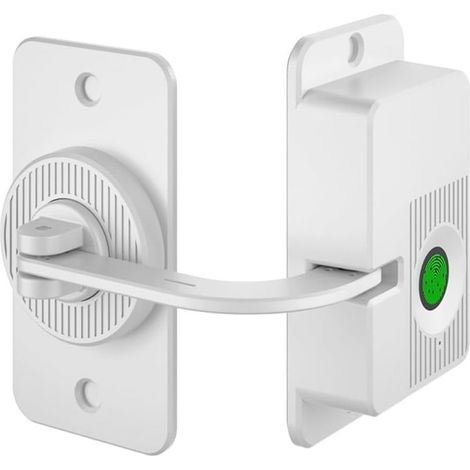Verrou de tiroir, serrure intelligente à empreintes digitales pour armoire de réfrigérateur, verrou de sécurité enfant sans perçage, protection de sécurité domestique pour tiroirs (coin blanc) (1/5)