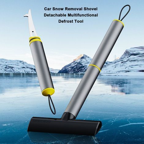 Pelle de déneigement de voiture, outil de dégivrage multifonctionnel détachable, grattoir à glace, dissolvant de pare-brise Portable, dégivrage. (1/5)