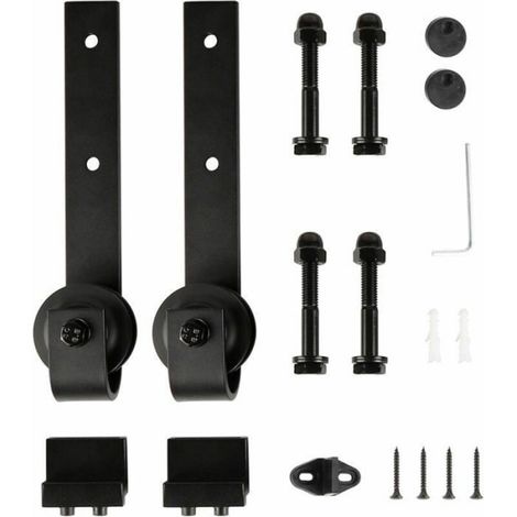 Roulette pour porte coulissante, accessoires en noir (kit roulette seulement) (1/5)