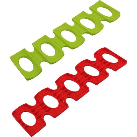 2pcs Silicone Vin Stacker, Réfrigérateur Pliable Can Beer Vin Bouteille Rack, Support Tapis empilage Outil de Rangement Space Saver Organiseur.Rouge et Vert(30.8 9.5 0.5cm) (1/5)