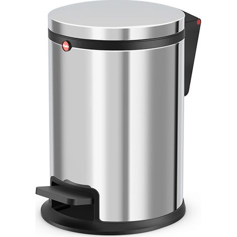 Poubelle de salle de bain design à pédale 3L Hailo Pure S Coloris - Inox (1/5)