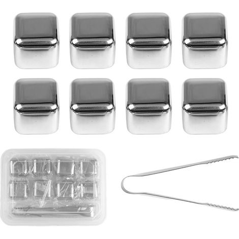 wiederverwendbare Whisky-Steine aus Edelstahl, 27 mm – Kühlen Sie Ihre Getränke, ohne sie zu verwässern (8er-Set) (1/5)