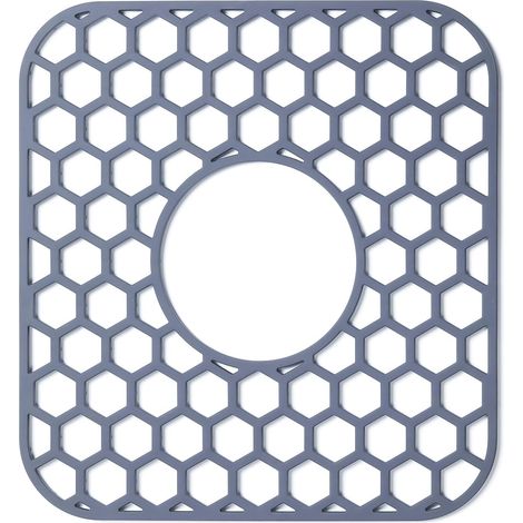 Tapis d'Évier en Silicone Antidérapant(29,5x32cm),Tapis Fond d'Évier Cuisine avec Trou Central,Protec Évier Cuisine Résistante à la Chaleur,Tapis de Protection pour Ustensiles,Lavable au Lave Vaissell (1/5)