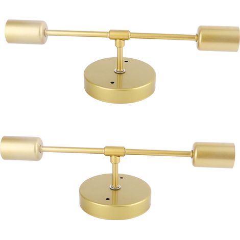 Applique da bagno Ortvai E26, in metallo dorato, design moderno e minimalista, set da 2, robusta e facile da installare. (1/5)