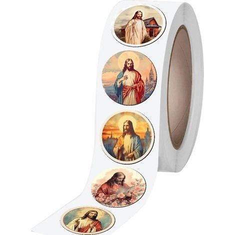 Zeitungsaufkleber, Wasserflaschenaufkleber, Gastgeschenke, christliche Aufkleberrollen mit Jesus Christus für Frauen und Männer, Scrapbooking, DIY-Schreibwaren, Gitarre, Computer, Handy (1/5)
