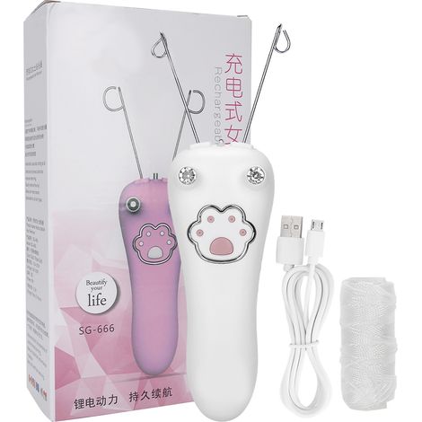Épilateur électrique à fil de coton, appareil d'épilation corporelle, blanc-AquaForge