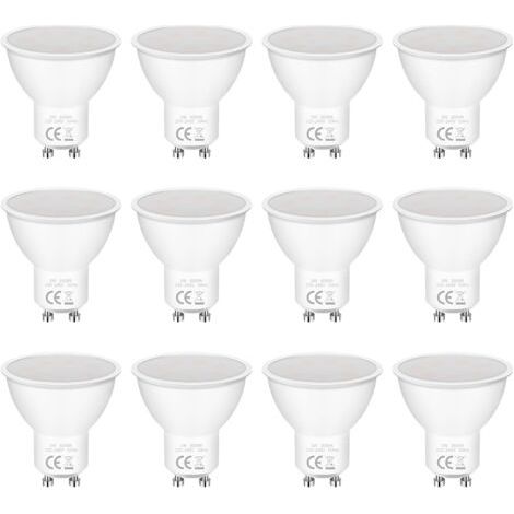 Lot de 12 Ampoules LED GU10 5W Equivalent 50W, 3000K 400LM Angle de Lumière 120° AC 220-240V, Non Dimmable Sans Scintillement économie ampoule LED Blanc Chaud pour Chambre Salon Cuisine Jardin (1/5)