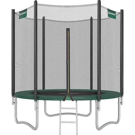 Songmics – Trampoline extérieur 183 cm – Charge maximale 100 kg – Filet de sécurité et coussin de protection – Cadre en acier galvanisé