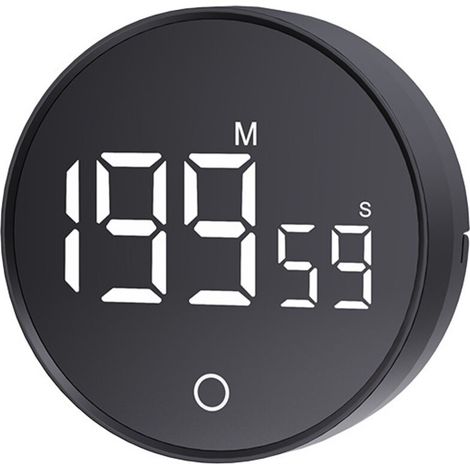 Minuteur numérique à piles - noir - cuisine/bureau -