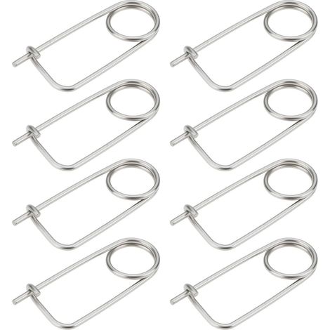 Juego de 8 pasadores de seguridad con resorte, 3 x 110 mm, acero inoxidable 304, para asegurar orificios de bloqueo. (1/5)