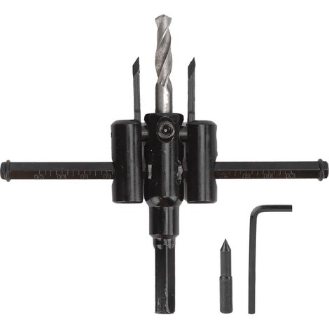 Ouvre-trou ajustable type avion en acier 45 avec tige graduée 30mm‑200mm pour perçage (1/5)
