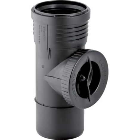 Geberit Silent-PP Pieza de limpieza 90° con abertura de servicio redonda, DN 100, 390.527.14.1