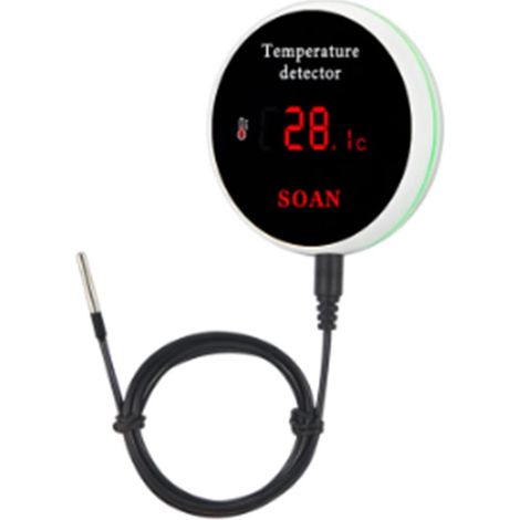 Capteur de température WiFi - Alarme de température - Fil - Thermomètre numérique pour piscine - Thermostat - Alarme - Fermentation d'animaux - Prise UE (1/3)