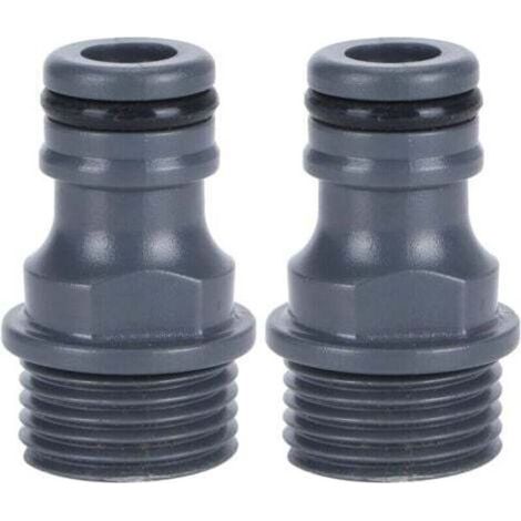 Connecteur rapide pour tuyau d’arrosage (2 pièces) – PVC résistant, filetage mâle 3/4″, compatible robinetterie et lave-linge (1/5)
