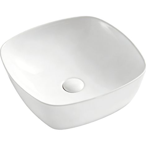 Vasque à poser carrée -41 cm -Blanc -SOPHIE (1/5)