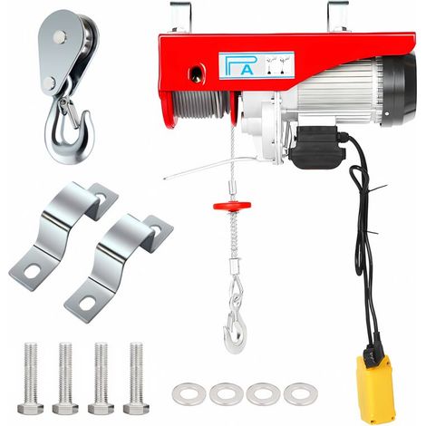 Rosvola Treuil à Câble Electrique, 500KG-1000KG 1800W Palan à Câble Treuil-Palan Palan à Chaîne avec Câble en Acier 18 m et télécommande pour Usines Entrepôts Construction(EU 220V) (1/5)