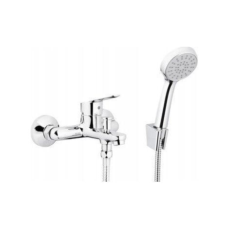 KFA Rubinetto da bagno moderno cromato con doccia a mano