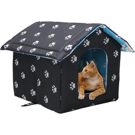 Niche Chat Extérieur, Pliable, Étanche, Maison pour Chat Exterieur Hiver, Niche Chat Exterieur, pour Chats Sauvages, Chats Errants (1/4)