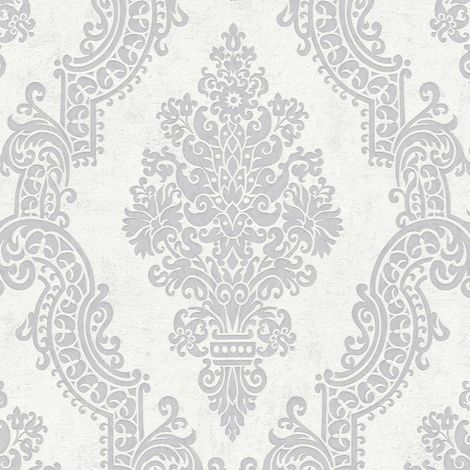 Vliestapete Weiß Barock Tapete Gemustert gerader Ansatz Pure Elegance (1/5)