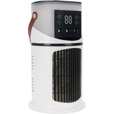 Humidificateur et ventilateur de bureau portable à refroidissement par eau, alimenté par USB, pour dortoir, bureau ou usage en extérieur (1/5)