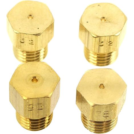 Jeu d'injecteurs butane - Lot de 4 - Laiton robuste - Débit gaz précis - Pour cuisinière et four - Compatible 76x3494