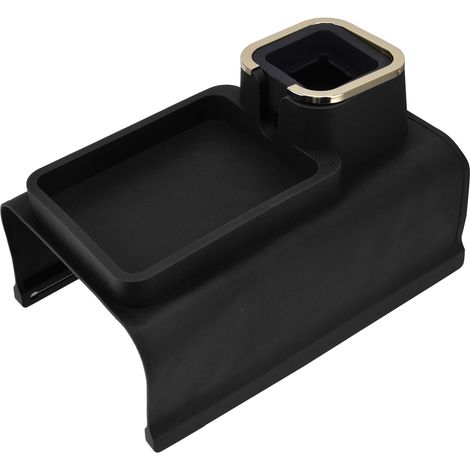 Plateau porte-gobelets pour accoudoir de canapé avec corps en silicone et 4 tubes en fer pour salon ou balcon (noir) (1/5)