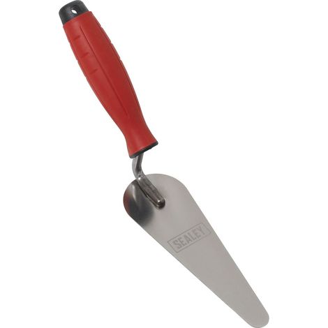 Sealey T1225 Stainless Steel Narrow Gauging Trowel with Rubber Handle 160mm (1/3)