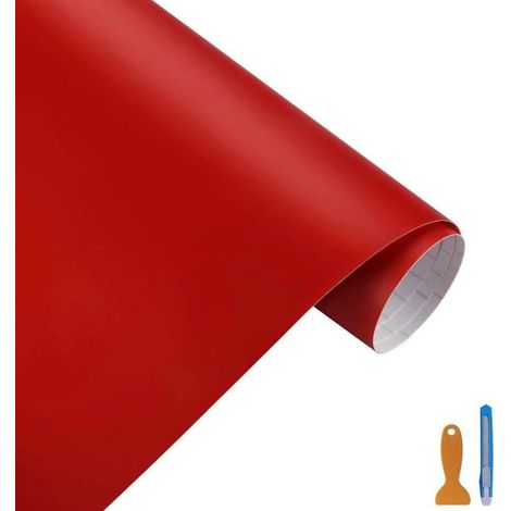 Auto Folie Matt Rot 30x300cm – Blasenfrei, Kratzfest, UV-beständig, Wasserdicht (1/5)