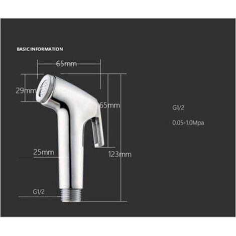 Kit hygiène WC. Robinet 3 voies + Douchette ABS + Flexible 1,5m + Support (1/3)