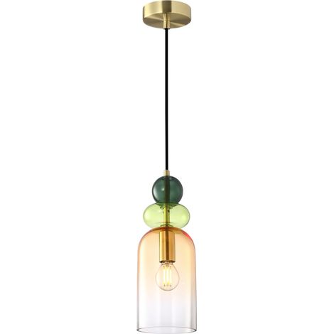 Suspension Italux Manso verre multicolore E14 40W Ø11cm (1/2)