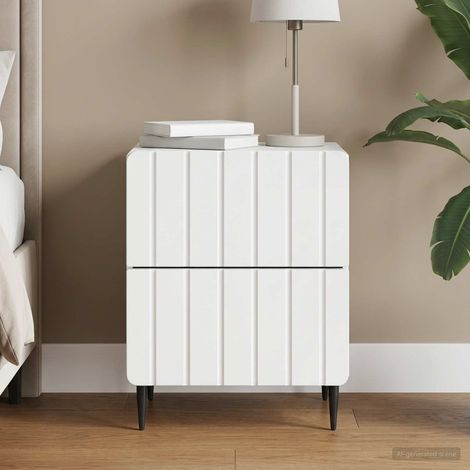 vidaXL Bedside Cabinet White 43 x 34.5 x 49.5 cm Engineered Wood (1/5)