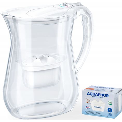 Jarra filtrante Aquaphor Lago, plástico blanco + cartucho, 3,8 L